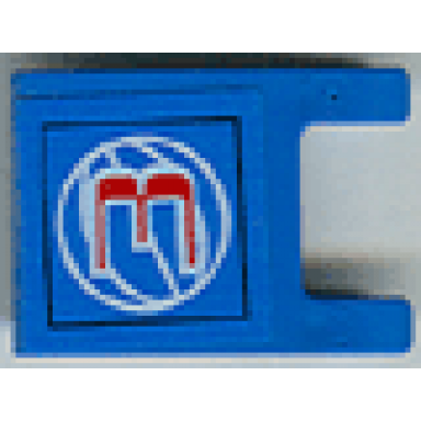 blue flag 2 x 2 square with red number 3 and white wire frame basketball on blue background pattern sticker - sets 3432 3433