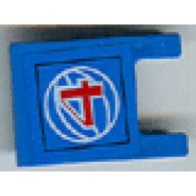 blue flag 2 x 2 square with red number 4 and white wire frame basketball on blue background pattern sticker - sets 3432 3433