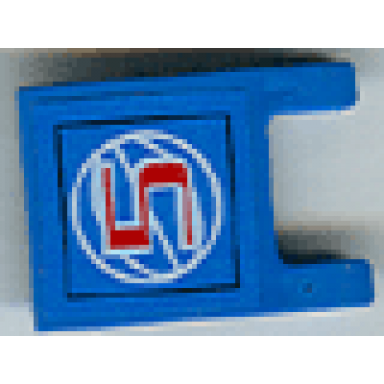 blue flag 2 x 2 square with red number 5 and white wire frame basketball on blue background pattern sticker - sets 3432 3433