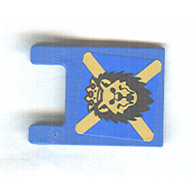 blue flag 2 x 2 square with lion head and yellow x on blue background pattern sticker - set 10176