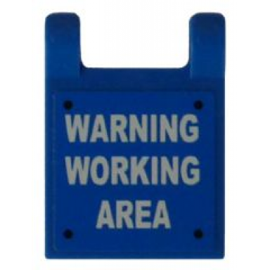 blue flag 2 x 2 square with warning working area pattern sticker - set 8191