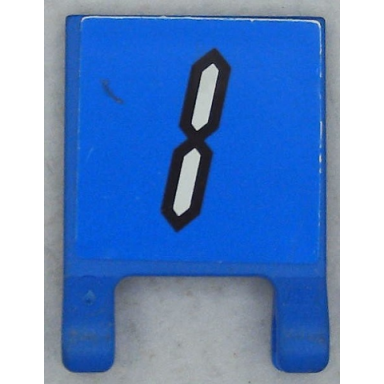 blue flag 2 x 2 square with white number 1 with black outline on blue background pattern sticker - set 3569