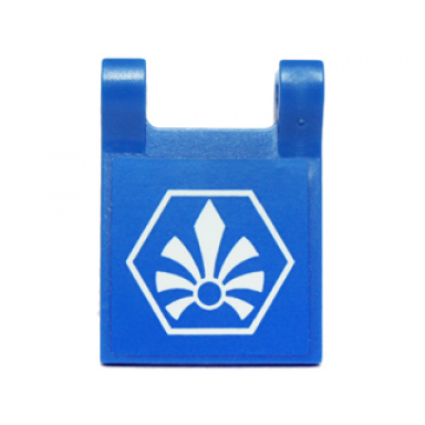 blue flag 2 x 2 square with white chima logo in hexagon pattern sticker - set 70010