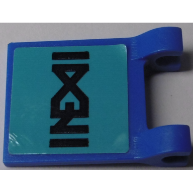 blue flag 2 x 2 square with black stylized ninjago logogram nya pattern on both sides stickers - set 70611