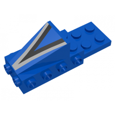blue cockpit space nose with black and silver v pattern