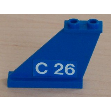 tail 4 x 1 x 3 with white c 26 on blue background pattern on left side sticker - set 4022