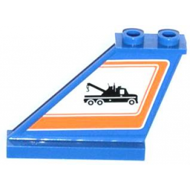 blue tail 4 x 1 x 3 with tow truck in orange border pattern on left side sticker - set 60056