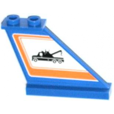 blue tail 4 x 1 x 3 with tow truck in orange border pattern on right side sticker - set 60056