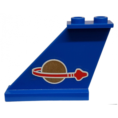 blue tail 4 x 1 x 3 with classic space logo pattern on left side sticker - set 70816