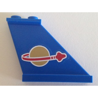 blue tail 4 x 1 x 3 with classic space logo pattern on right side sticker - set 70816
