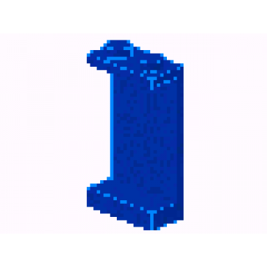 blue panel 1 x 2 x 3 - solid studs