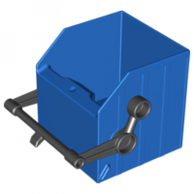 blue duplo garbage bucket with black lever