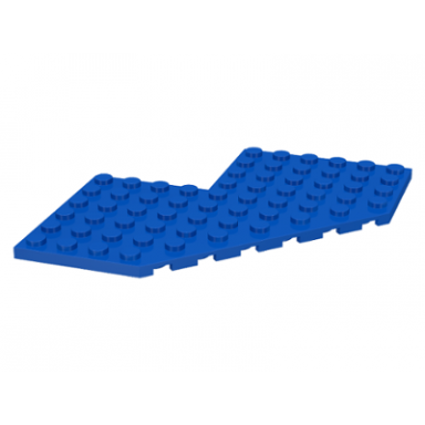 blue wedge plate 10 x 10 with 4 x 4 cutout and cut corner