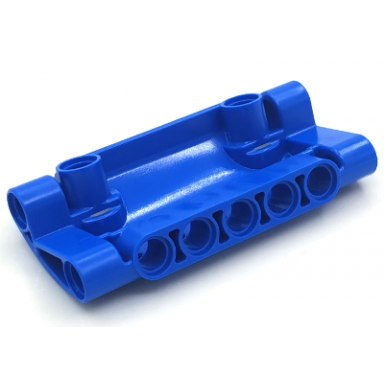 blue technic panel curved 7 x 3 with 2 pin holes through panel surface