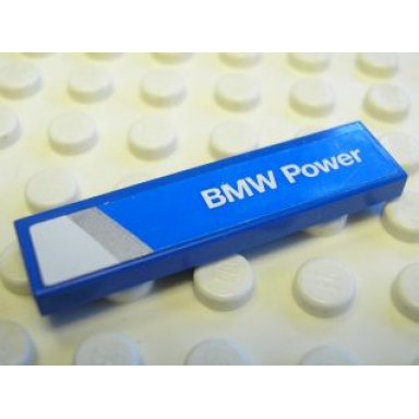 blue tile 1 x 4 with bmw power pattern model right side sticker - set 8374
