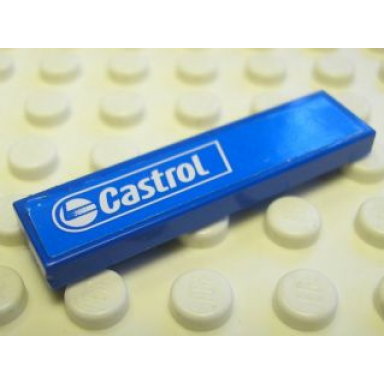 blue tile 1 x 4 with castrol pattern model left side sticker - set 8374