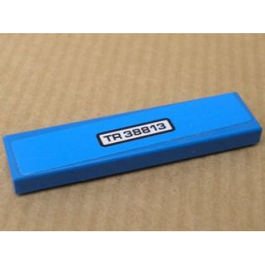 blue tile 1 x 4 with tr 38813 pattern sticker - set 8147