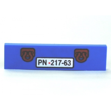 blue tile 1 x 4 with tow hooks and pn 217-63 pattern ivan mater