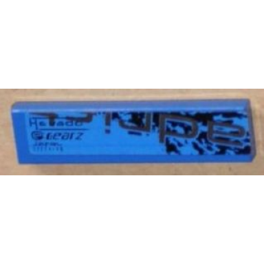 blue tile 1 x 4 with adrift bottom half pattern model right side sticker - set 8151