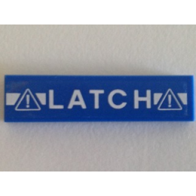 blue tile 1 x 4 with white latch and exclamation marks in triangles pattern sticker - set 70816