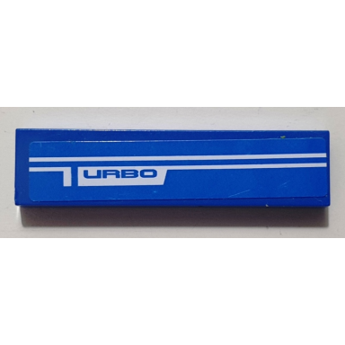 blue tile 1 x 4 with turbo and white stripes pattern sticker - set 8154
