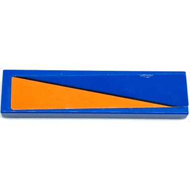 blue tile 1 x 4 with orange triangle pattern model left side sticker - set 76081