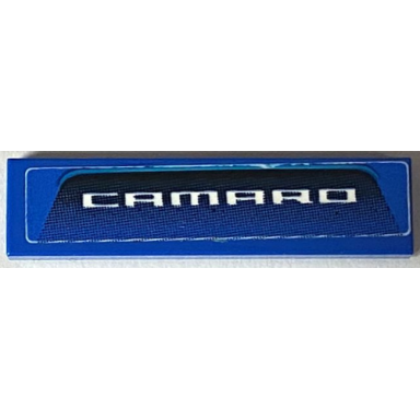 blue tile 1 x 4 with white camaro pattern sticker - set 75891