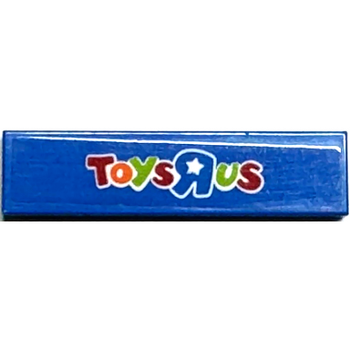 blue tile 1 x 4 with toys r us logo pattern sticker - set 40144
