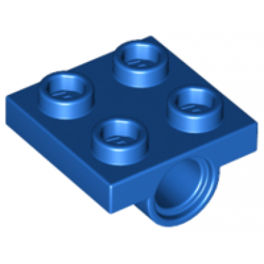 blue plate modified 2 x 2 with pin hole