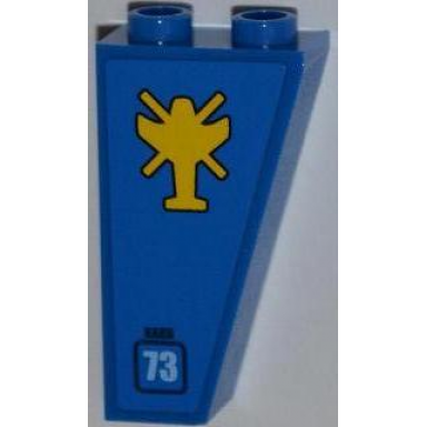 slope inverted 75 2 x 1 x 3 with helicopter outline nabii and light blue 73 pattern model left side sticker - set 7067