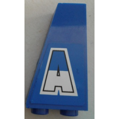blue slope inverted 75 2 x 1 x 3 with blue and white a on blue background pattern model left side sticker - set 8214