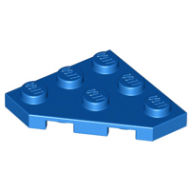 blue wedge plate 3 x 3 cut corner