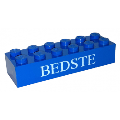 blue brick 2 x 6 with white bedste pattern