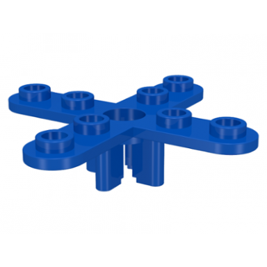 blue propeller 4 blade 5 diameter with rounded ends and open hub