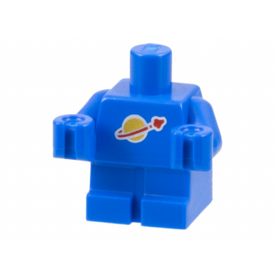 blue body baby toddler with fixed arms with classic space logo pattern