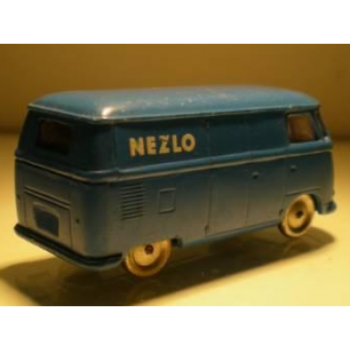 ho scale vw van with blue base and nezlo pattern