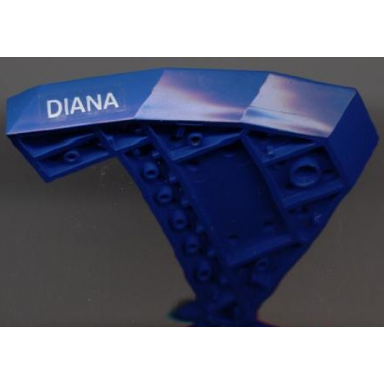 blue boat bow top 8 x 10 x 1 with diana pattern on both sides stickers - set 6541