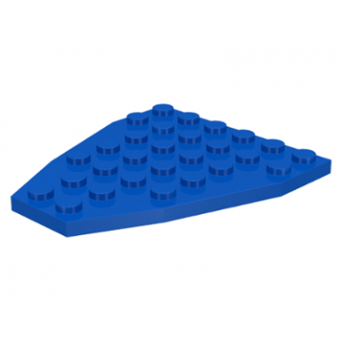 blue wedge plate 7 x 6 without stud notches boat bow plate