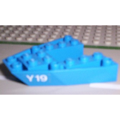 blue boat bow brick 6 x 6 x 1 with y19 pattern on both sides stickers - set 6542