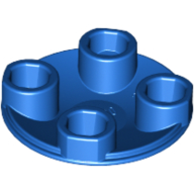 blue plate round 2 x 2 with rounded bottom boat stud