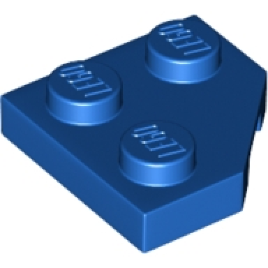 blue wedge plate 2 x 2 cut corner