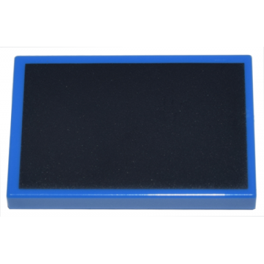 blue tile 2 x 3 with black rectangle pattern