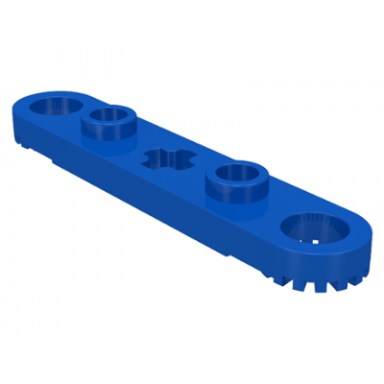 blue technic plate 1 x 5 with toothed ends 2 studs and center axle hole