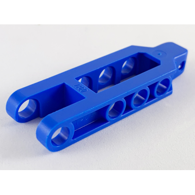 blue technic steering arm 6.5 x 2 with tow ball socket squared un-chamfered