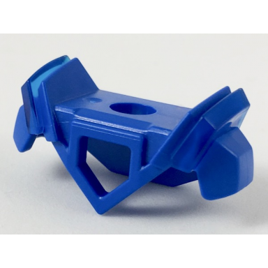 blue minifigure armor breastplate with pentagonal cutout on front and 2 studs on back angular shoulders with molded trans-dark blue ridges pattern