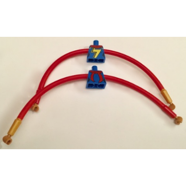 torso modified female red scarf and yellow lightning bolt pattern red long rubber arms with 1 pearl gold cuff pattern medium nougat hands