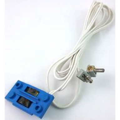 electric train track contact base with wire 97cm with 2 light gray electric connector 1-way male squared 2913 765c01