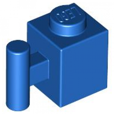 blue brick modified 1 x 1 with bar handle