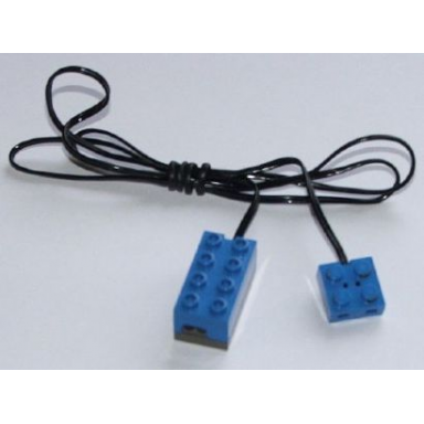 blue electric sensor light with non-removable lead 104 studs long blue connector