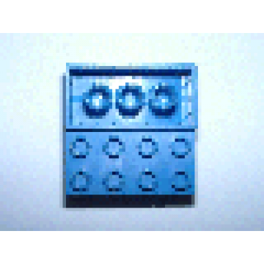 blue minitalia brick 2 x 4 with bottom tubes